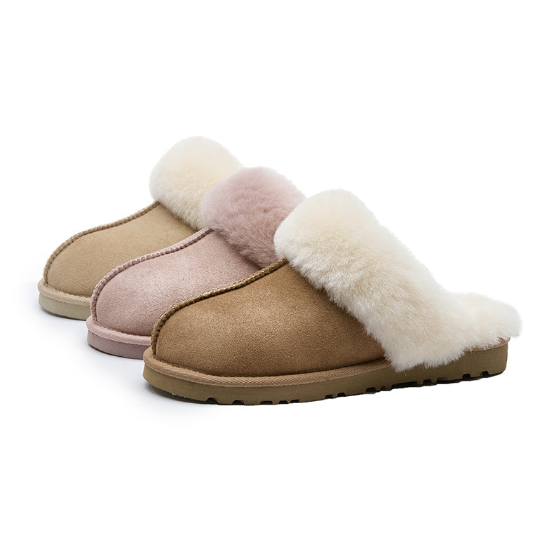 FUR LINED SLIP ON SLIPPER 5896