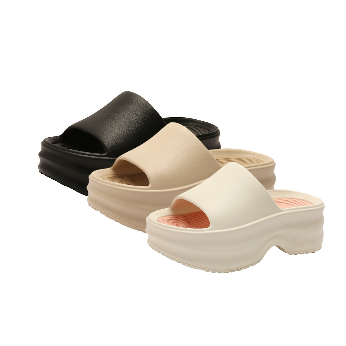 Platform Color Block Slides Thick Sole Comfort Casual Sandals 4239