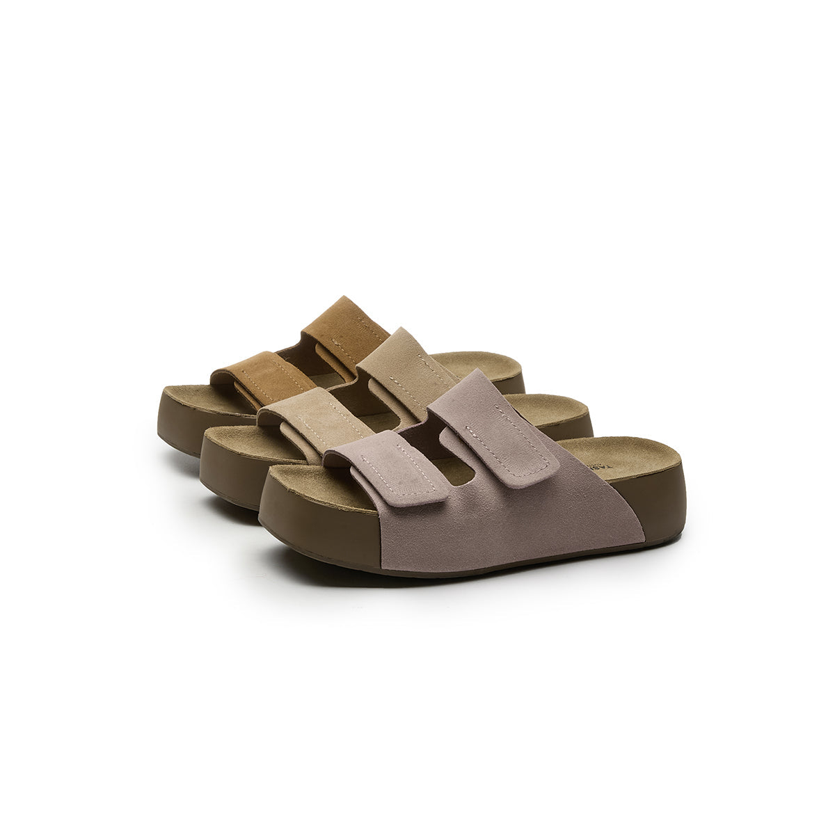 Platform Leather Velcro Sandals for Women Casual Summer Comfort 4417