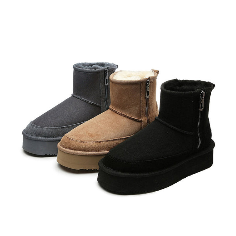 STYLISH PLATFORM ZIPPER BOOTS 5868