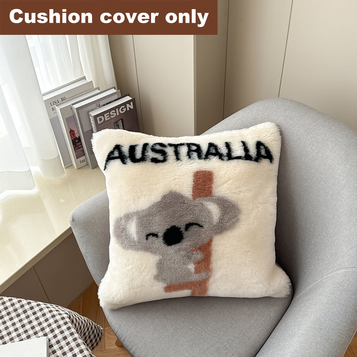 Soft Lambswool Pillow Cover Decorative Cushion for Sofa Home IS006
