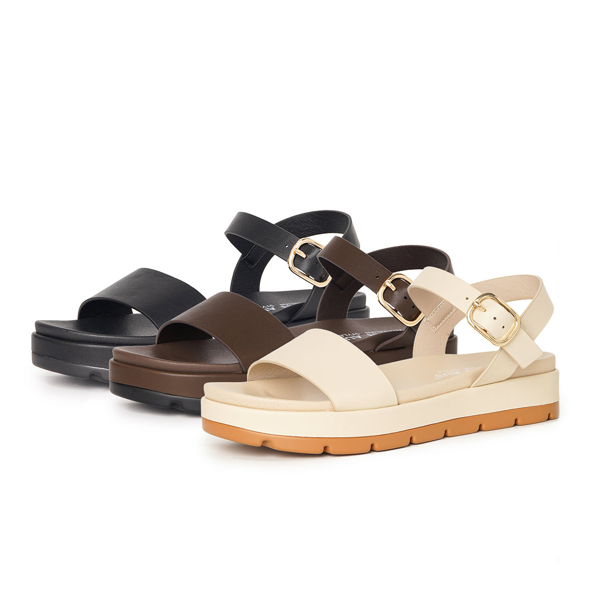Thick Sole Buckle Slide Sandals Comfortable Casual Summer Slippers 4586