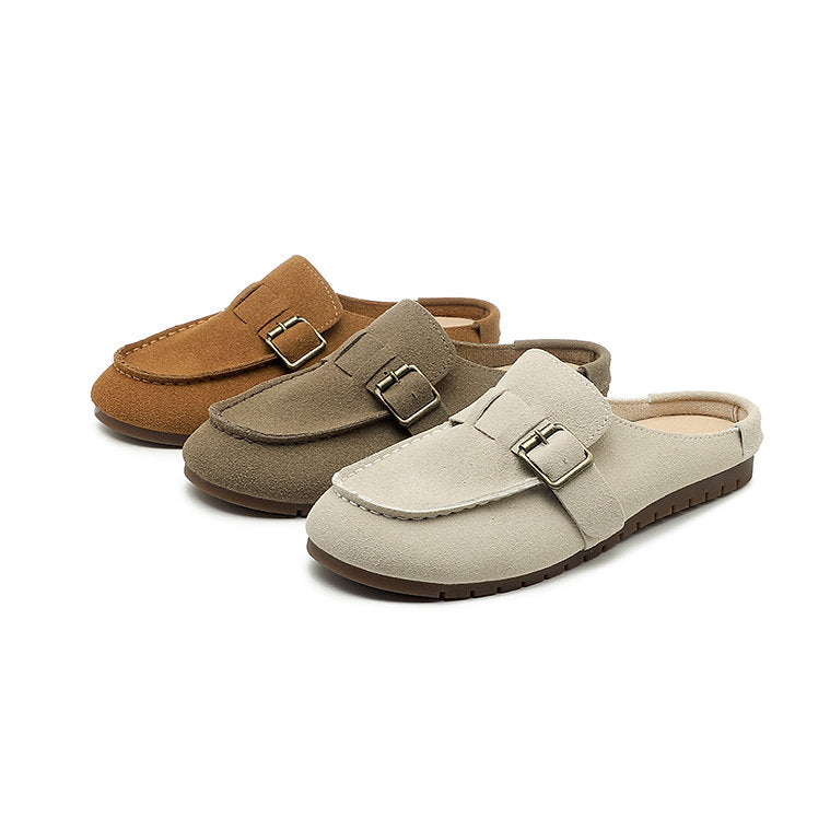 ULTRA SOFT COWHIDE SOLE HALF SLIPPERS 4386